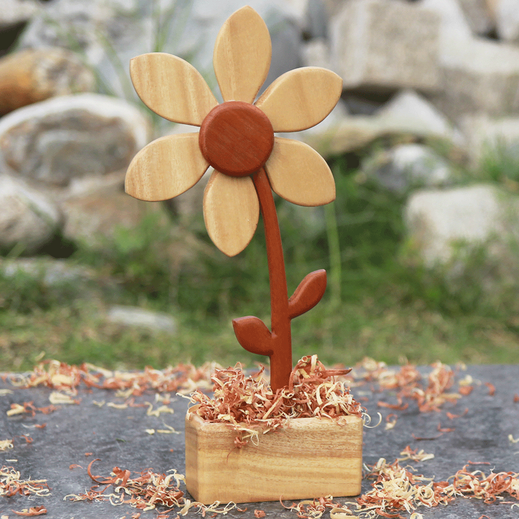 Wooden Flower Birthday Flowers For Girlfriend Wife Romantic