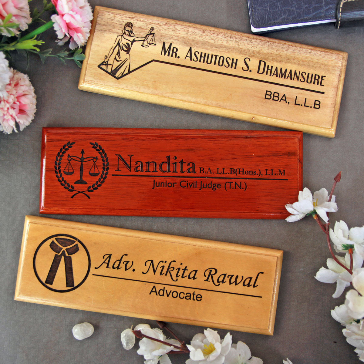 Personalized Wooden Nameplate for Lawyers