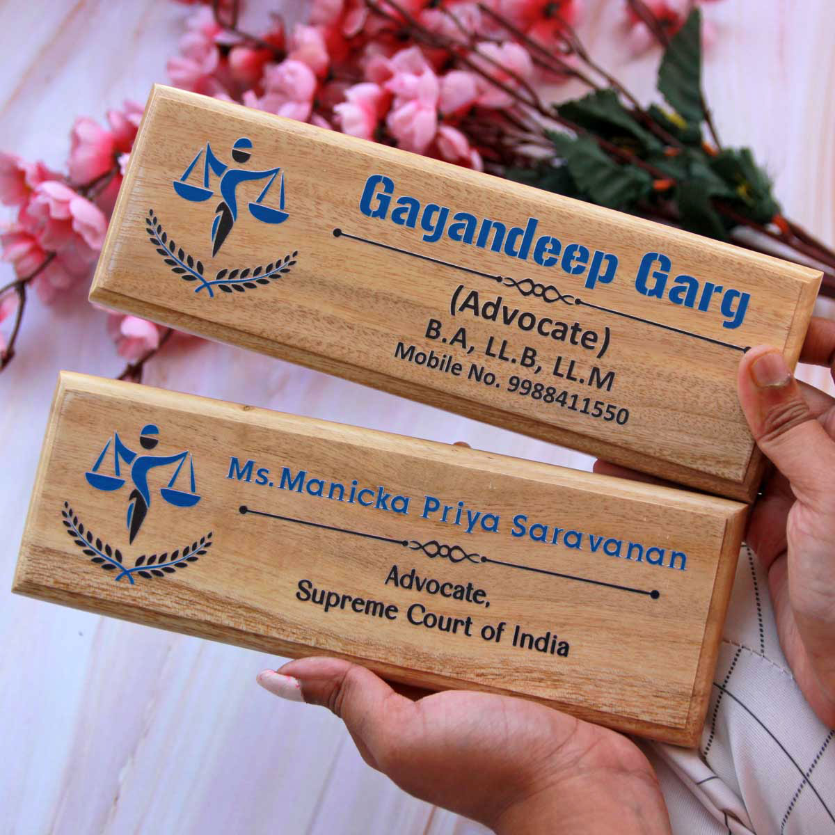 Wooden Nameplate for Lawyers in Colour | Prints On Wood