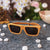 The Biker - brown bamboo rectangular wooden sunglasses