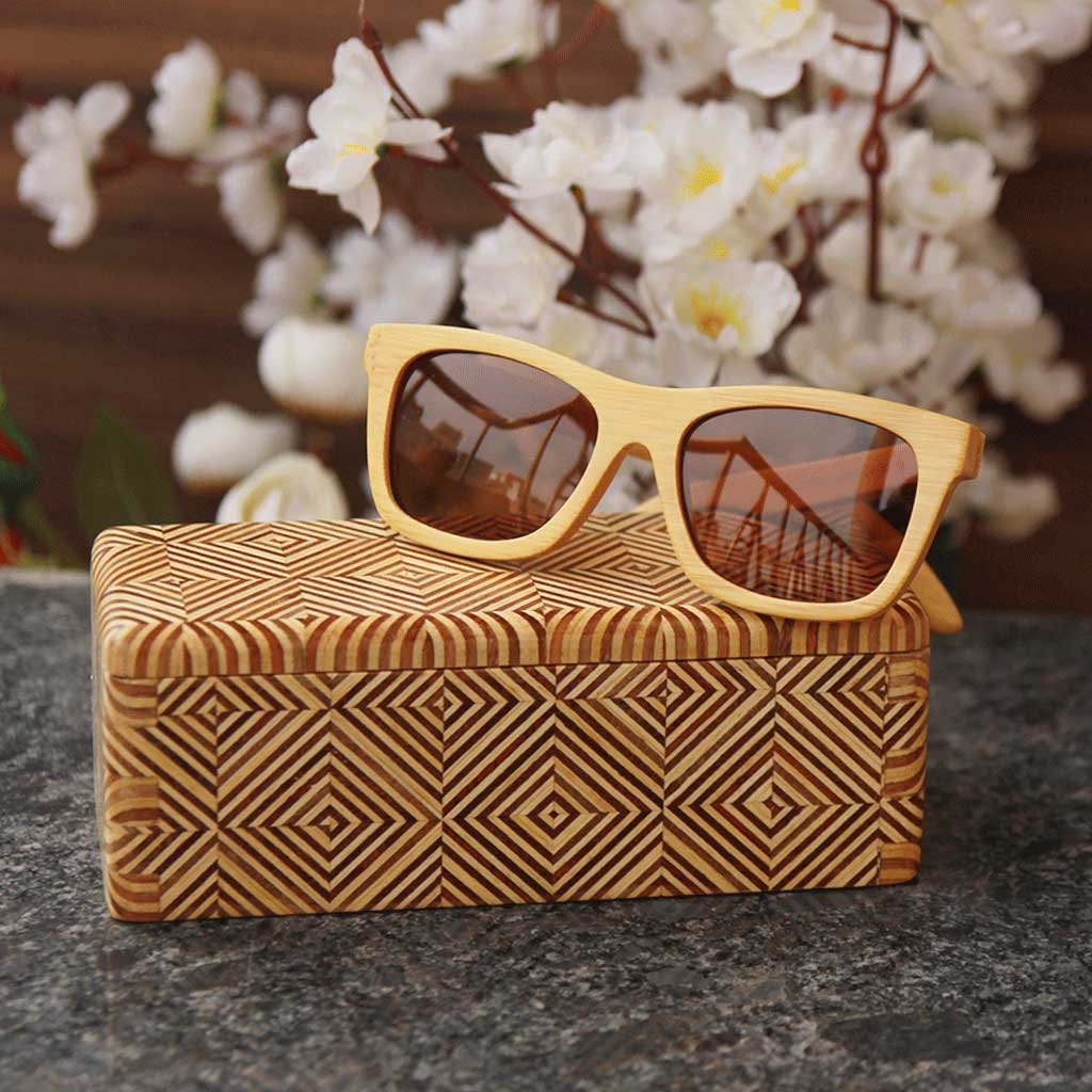 The Journeyman - brown bamboo square wooden sunglasses