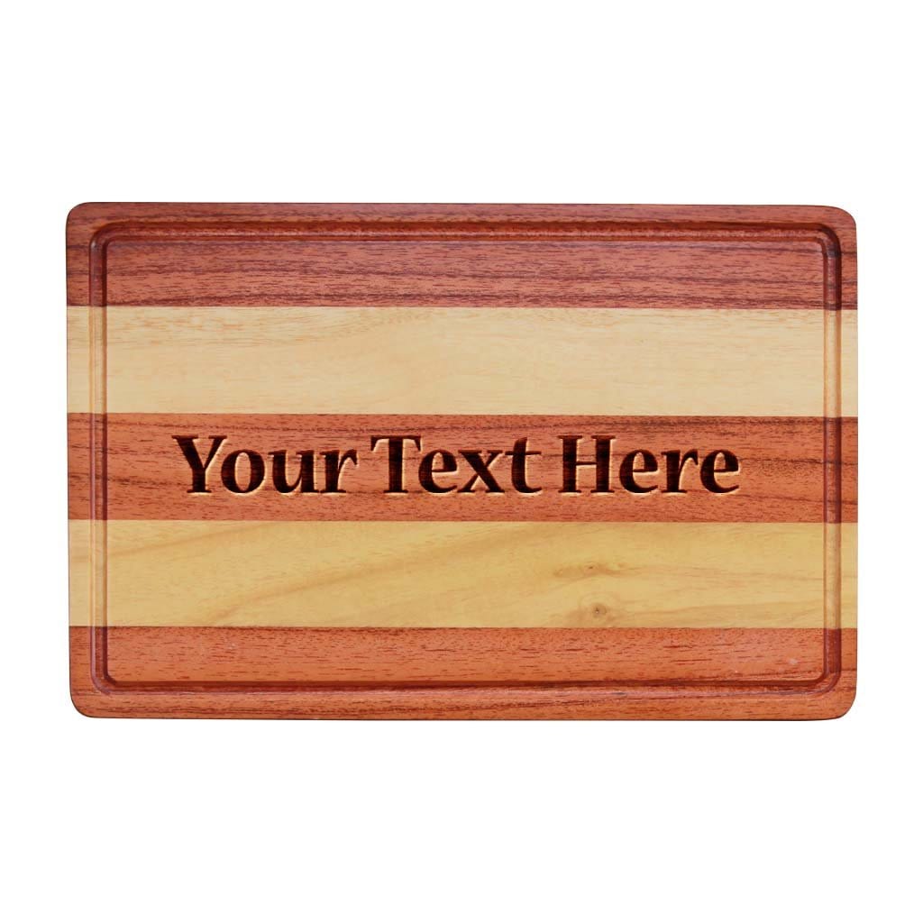 Mahogany &amp; Birch Striped Wooden Chopping Board