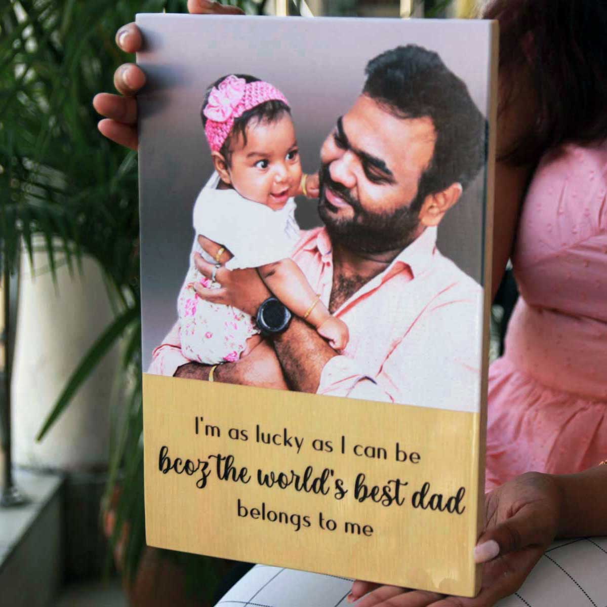 World's Best Dad Wood Photo Print | Gift For Dad | Family Photo Frame