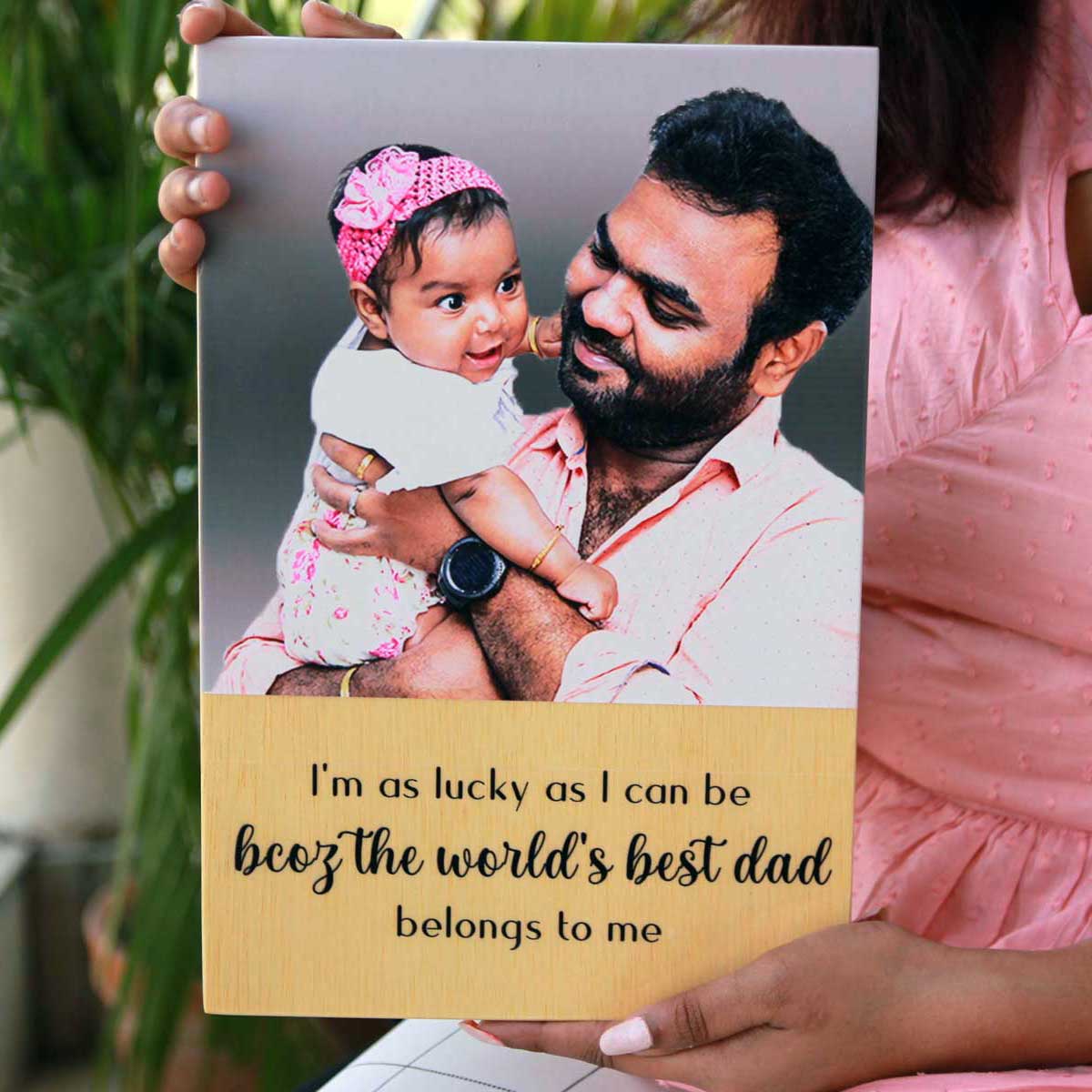 World's Best Dad Wood Photo Print | Gift For Dad | Family Photo Frame