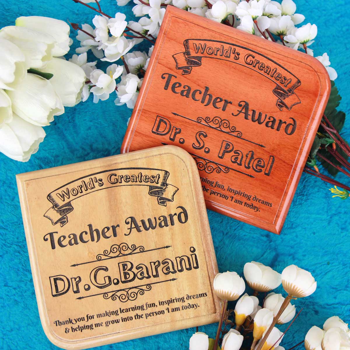 World's Greatest Teacher Wooden Award Plaque